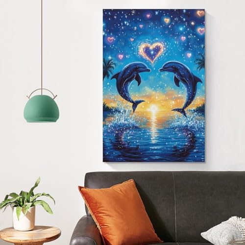 Cuadro decorativo pinturas murales de delfín para impresiones lienzo 4
