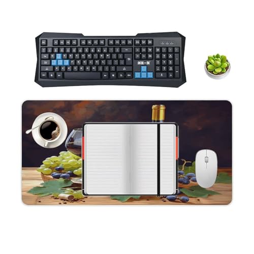 Art Red Wine Galsses & Grapes1 Pad para Mouse grande de goma miniatura 4