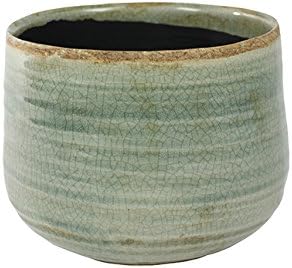 Ivyline Como Minztopf – Keramik-Übertopf, Wasserdicht, Handgefertigt, Grün, 18x18x15 Cm, Für Zimmerpflanzen