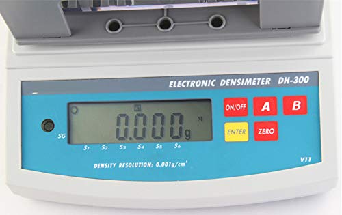CGOLDENWALL Solido Elettronico Densitometro Solido 0,001 g/cm3 Solidi Digitali Gomma Plastica Granuli Densitometro Polimero Automatico Gravimetro (1200g)