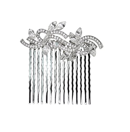 Faship Gorgeous Clear Rhinestone Crystal Floral Hair Comb
