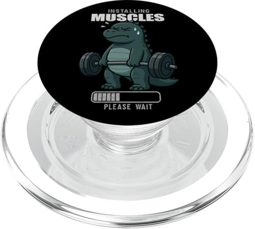 Dinosauro Deadlift Gymrat Installazione Muscolare Sollevamento Uomini Donne PopSockets PopGrip per MagSafe