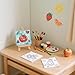 Zynlio 12 Packs Fruit Pre Drawn Canvas to Paint, Pre Printed Canvas for Painting, Pre Stretched Canvas Outline Painting Boards for Beginners, Students, Party Favors(4 * 4in)