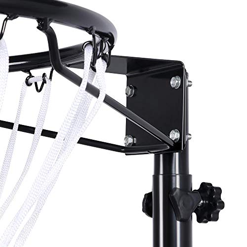 Yaheetech Netball Post Height Adjustable Stand 245.5-305 cm Portable Regulation Hoop Full Size Basketball Net Set for Training Black/Red - Image 5