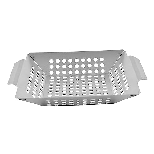BESPORTBLE Convenient Grill Topper for Camping Reusable Stainless Steel Bbq Pan Grill Accessory for Outdoor Cooking