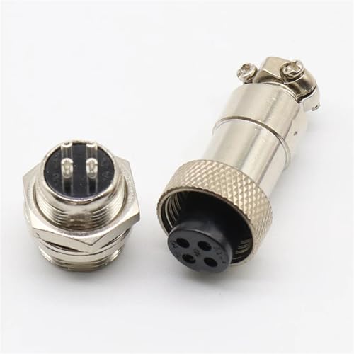 Conector GX12 de 4 pines L90 redondo contra fallos de corriente en cables de aviación de 12mm 3