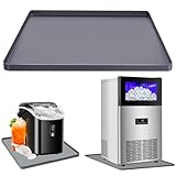 Ice Maker Mat Ice Machine Silicone Mat, 23.6''x19.7'' Table Mat for Countertop Ice Maker with Raised Edge, Small Ice Cream Maker Mat Ice Maker Drip Pan, Table Tray Non-Slip Waterproof Protector Pad