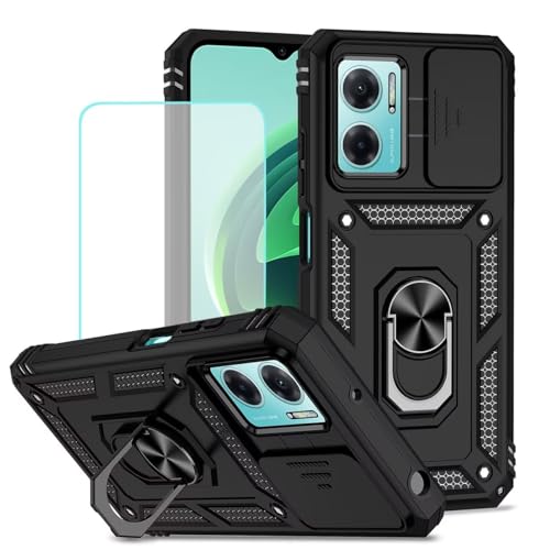 Funda para Redmi Note 11E y Redmi 10 5G con protector de pantalla y tapa de cámara