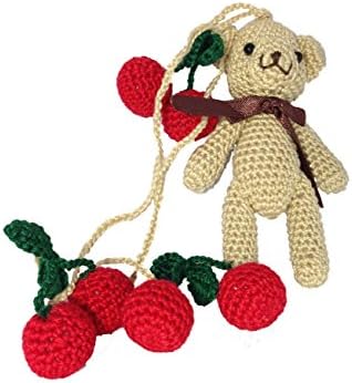Bear with Cherry Crochet Handmade Doll 3.5