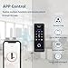 Smart Lock,Fingerprint WiFi Keyless 5-in-1 Entry Smart Door Lock with Touchscreen Keypad, IP66 Weatherproof, APP Remote Control Smart Lock for Glass Door,Offices (JD-699)