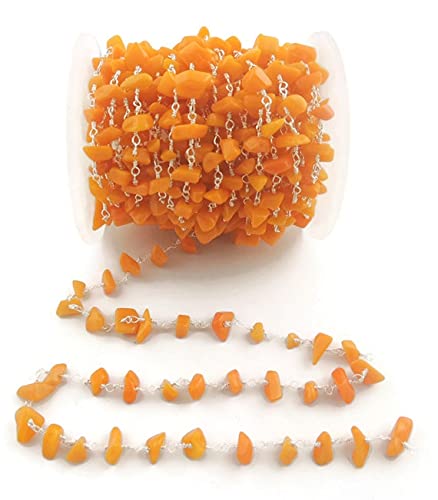 Chaîne en perles orange et or pour colliers d'été et accessoires de mode bohème LKBEADS