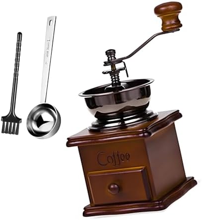 Portable Manual Coffee Grinders Wood and Metal Traditional Coffee Grinders Perfect for Camping and Offices Hand