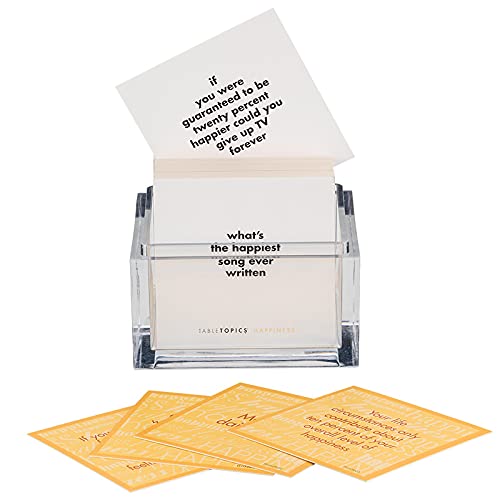 Tabletopics Happiness - 135 Conversation Cards, Game For Family Night, Get Togethers - Perfect To Lighten The Mood And Enjoy Each Others Time And Company While Playing A Fun Game #TOP2