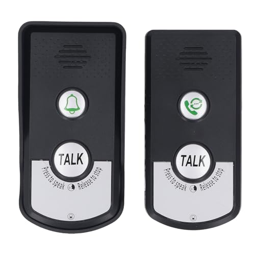 Wireless Dual Way Intercom Door Bell 2 Units Switch Between Ringtone Calling and Intercom Mode 1000m Range with LED Light 3 Volume Levels IP54 for Home Office