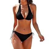 Custom Swimsuit Personalized Bikini Sets Womens Bathing Suits Add Photo Text Swimwear Two Piece All Black M