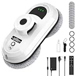 ahnwer Window Cleaner Robot, 5600Pa Intelligent Window Cleaning Robot, 3 Cleaning Modes, Smart Navigation, Edge Detection, Remote Control and 10 Mops, Electric Glass Cleaner for Indoor and Outdoor