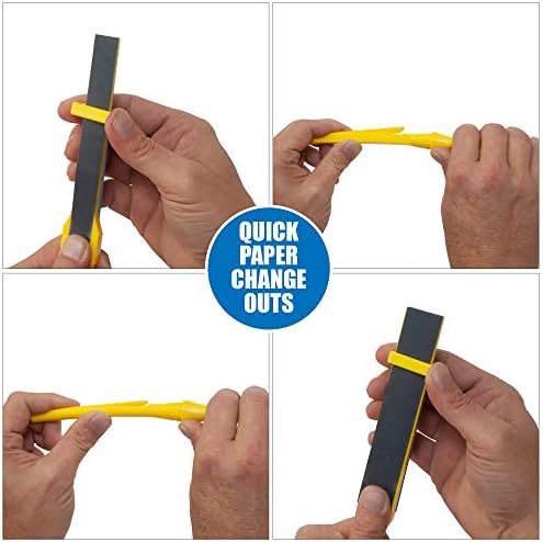 4 Detail Sanding Files with 16 Pre-Cut Abrasive Strips and Storage Case. Ideal for Sanding Tight, Small Areas on Wood, Metal, Plastics, Automotive Body and Models