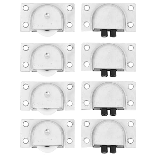 OSALADI 4 Pares De Rodillos Rueda De Puerta Corredera Herrajes Para Puertas Correderas Polea De Armario De Acero Inoxidable Polea De Puerta Corredera Polea De Servicio Pesado Rodillos