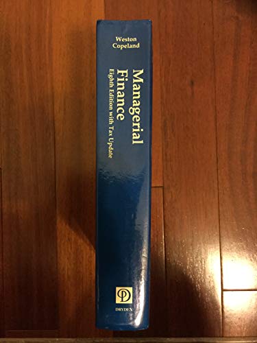 Managerial Finance/With Tax Update 0030306728 Book Cover