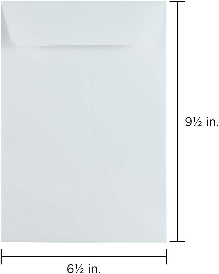 JAM PAPER 6 1/2 x 9 1/2 Open End Catalog Commercial Envelopes - White - Bulk 1000/Carton