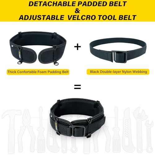 MELOTOUGH Padded Tool Belt,Electrician Tool Belt,Work Belt for Men,Quick Release,Thick Confortable Foam Padding,Adjustable Waist 30''-43''(SM) - Image 2