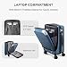 LEVEL8 Koffer Trolleys Hartschalen Leicht ABS+ PC Handgepäck Hartschalen-Koffer Trolley Rollkoffer Reisekoffer，TSA, 4 Rollen, 55 cm, 36 Liter,Blau