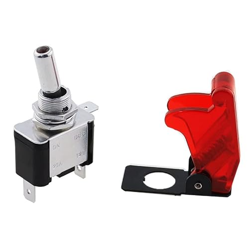 Berrysun 12V 20A SPST Interruptor Interruptor de LED com capa protetora para carro Tampa automática