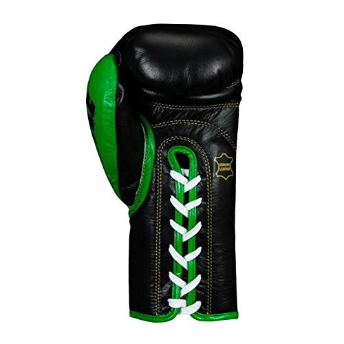 Title Boxing Wbc Pro Fight Leather Gloves, Black/Green, 10 Oz #TOP1