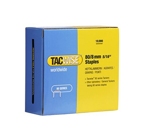 Tacwise0382 Type 80/8 mm Galvanised Upholstery Staples, Pack of 10,000, Silver