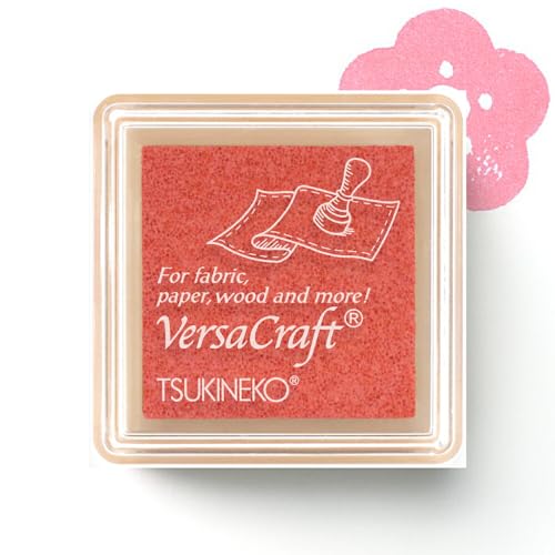 はんこ祭り バーサクラフトS (K24 さんご) スタンプ台 ツキネコ 布用 スタンプ インク インクパット お名前スタンプ ハンドメイド 消しゴムはんこ ギフト プレゼント (HK020)