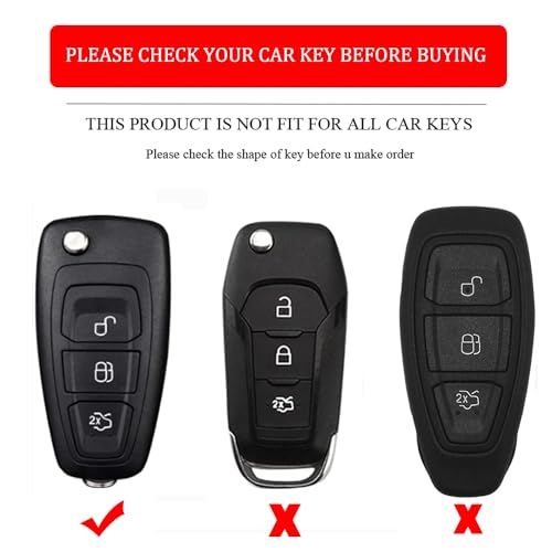 Ford Car Key and Cover for Focus Fiesta, Kuga, Mondeo, C-Max, S-Max, Galaxy, Transit, Tourneo Custom - 3 Buttons (Silver) - Image 2