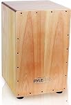 Pyle Full Size Cajon Drum Box, Acoustic Cajon with Birchwood Strings, Jam Box Drum, Percussion Instrument, Deep Bass