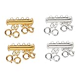 FRCOLOR 4個磁性ネックレスコネクター 多用軽量スライドロック 錆びにくく色褪せ防止 女性 男性兼用ジュエリー接続パーツ