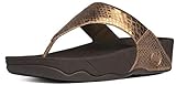 FitFlop Women's Lulu Metallic Snake Flip Flop, Bronze, 6 M US