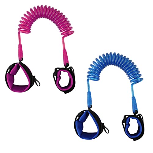 A4TECH Sicherheit Handschlaufe , Kinder Anti-Verloren Handgelenk Gürtel, 360° Drehung Elastisches Drahtseil Atmungsaktiv Baumwolle Armgelenk Band (1.5M Blau/Rotes) Cover