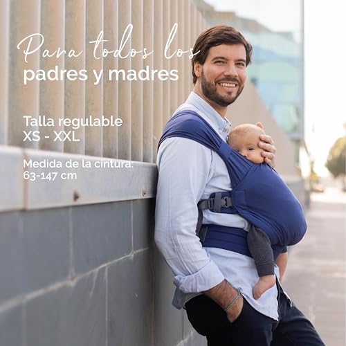 Miniatura 6 de Boba Bliss Portabebés Recién Nacidos Y Niños Pequeños, Mochila Portabebés Ergonómica, Fular Portabebé 2 En 1, Canguro Para Bebé Sin Ataduras, Fular Portabebé Suave Y Elástico, 3-15kg Azul