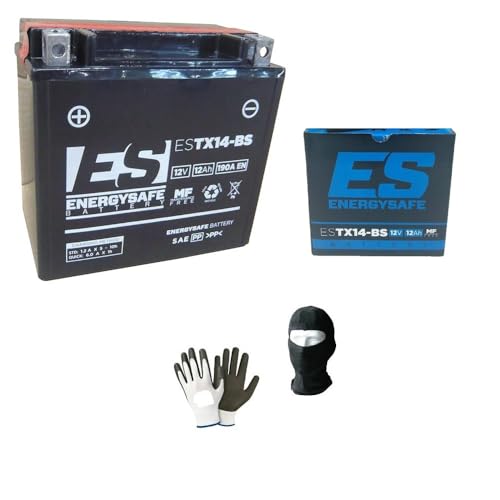 COMPATIBILE CON MOTO GUZZI V7 Racer 750 anno 2012 al 2014 BATTERIA YTX14-BS ENERGYSAFE ESTX14-BS GIA' PRONTA CARICA SIGILLATA BATTERIE ATTIVE 12 AH AMPERE 12 VOLT 150X87X145CM