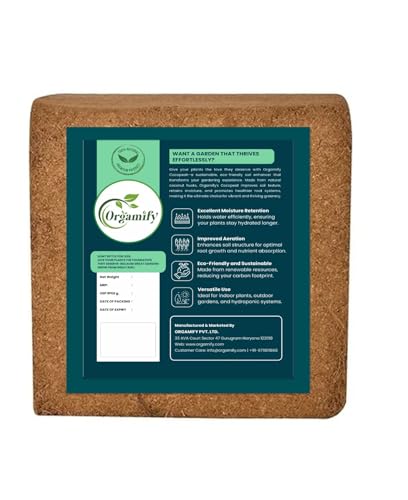 Image of Cocopeat Block 1KG for Home Garden Plants, Organic Coco Peat Brick, Soil Conditioner, Seed Starting, Potting Mix, Indoor Outdoor Plants, Water Retention, Root Growth, Kitchen Garden