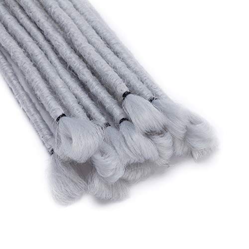 Hairro 5 Strands/Pack Dreadlocks Extensions Grey 12 Inch Short Soft Crochet Twist Braiding Hair For Men Faux Locs Dread Hairpieces Reggae Hippie Style #TOP2