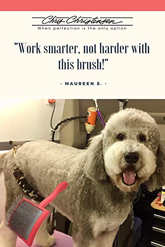 Chris Christensen Big K Dog Slicker Brush, Groom Like A Professional, Fluff Detangle Style, Saves Time Energy, Black, Large #TOP3