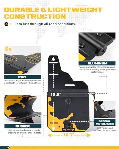 Image of Trumgeta 4PCS Adjustable Truck Mud Flaps Fit for 2014-2018 Chevrolet Silverado 1500, 2015-2019 Silverado 2500 /3500, 2019 Silverado 1500 LD w /Single Rear Wheels Upgraded Splash Guards Mudflaps
