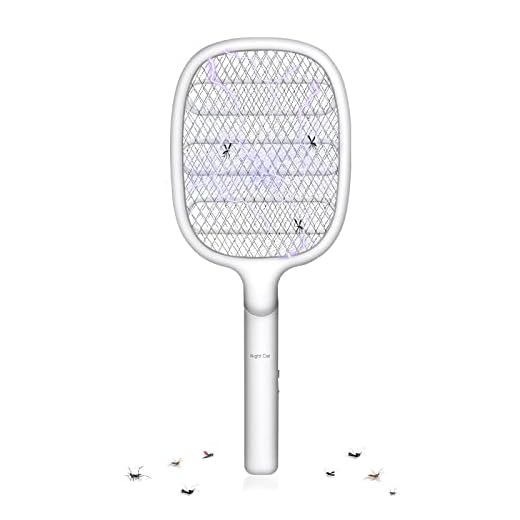Night Cat Raqueta Matamoscas Mosquito Eléctrico Antimoscas Antimosquitos 3000V Mata Mosca Insecto Asesino Zapper Eléctrico USB C Recargable