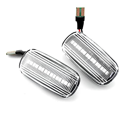 QKLsudua 1 paire de feux de position latéraux dynamiques à LED compatibles avec Au-di A3 S3 8P A4 S4 RS4 B6 B7 B8 A6 S6 RS6 C5 C7-blanc cristal Cover