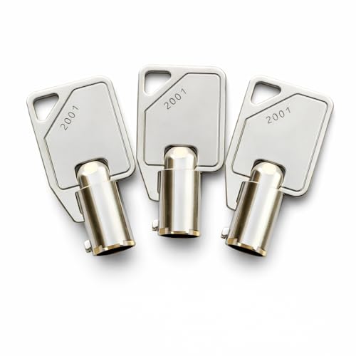 3-Pack 2077 Tubular Replacement Keys Cut to Code 2001–2100 Compatible