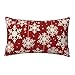 NIDITW Happy Winter Have Yourself A Merry Little Christmas Beautiful Snowflakes Waist Lumbar Red Cotton Burlap Linen Throw Pillow case Cushion Cover Sofa Decorative Oblong Long 12X20 Inches