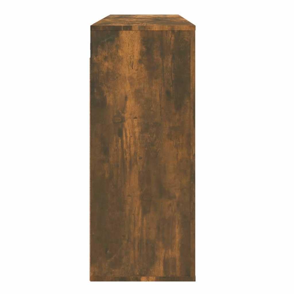 Armario de pared de roble ahumado de madera de 80 x 33 x 80 cm con puerta y compartimento, espacio de almacenamiento versátil para salón, dormitorio, pasillo, oficina, cocina, baño, aparador