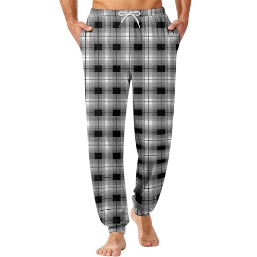 Pajama Pants Men Lightweight Drawstring Solid Comfortable Pants Lounge Bottoms Loose Fit Soft Pj Pant With Pockets