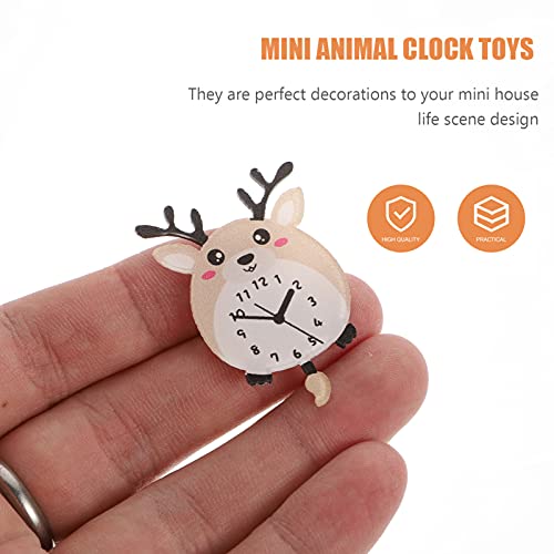 Abaodam 2Pcs Mini Relógio Animal Brinquedos Casa De Bonecas Móveis Em Miniatura Diy Decoração Relógi