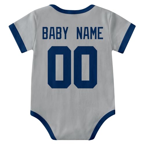 Image of KREDE Baby Clothes Custom Short Sleeves for Baby Boy Gifts | Custom Bodysuit with Number Name Gifts for Baby