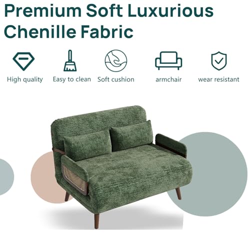 Sillón Plegable Chenille Verde Menta miniatura 3